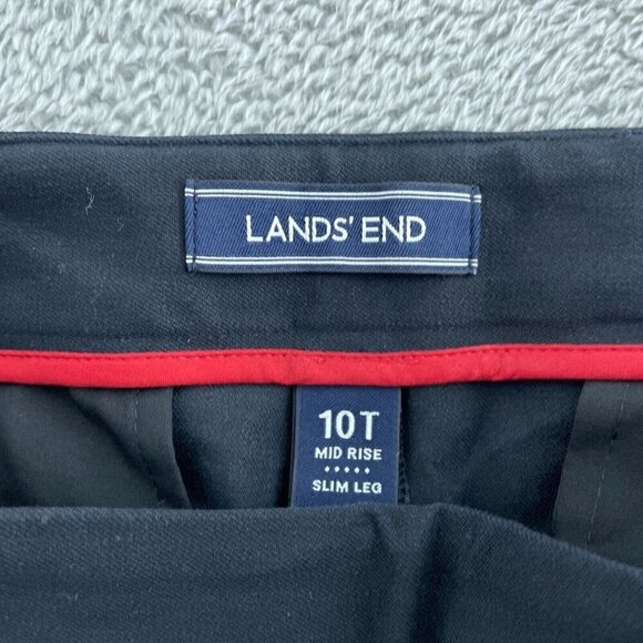 Lands End Womens Mid Rise Slim Leg Black Dress Pants Size 10T 5594 - Picture 3 of 11